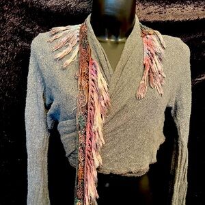 Luthganda Original Women’s One of A Kind Half Sweater W/Embellishments. Size M